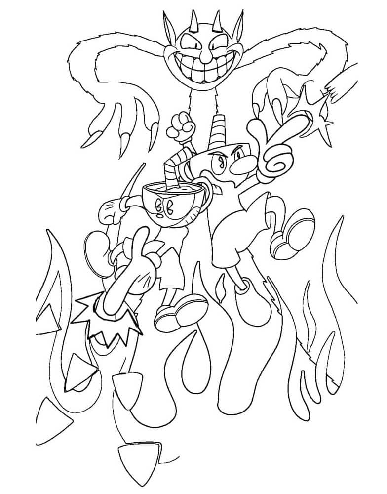Cuphead 4 Coloring Page