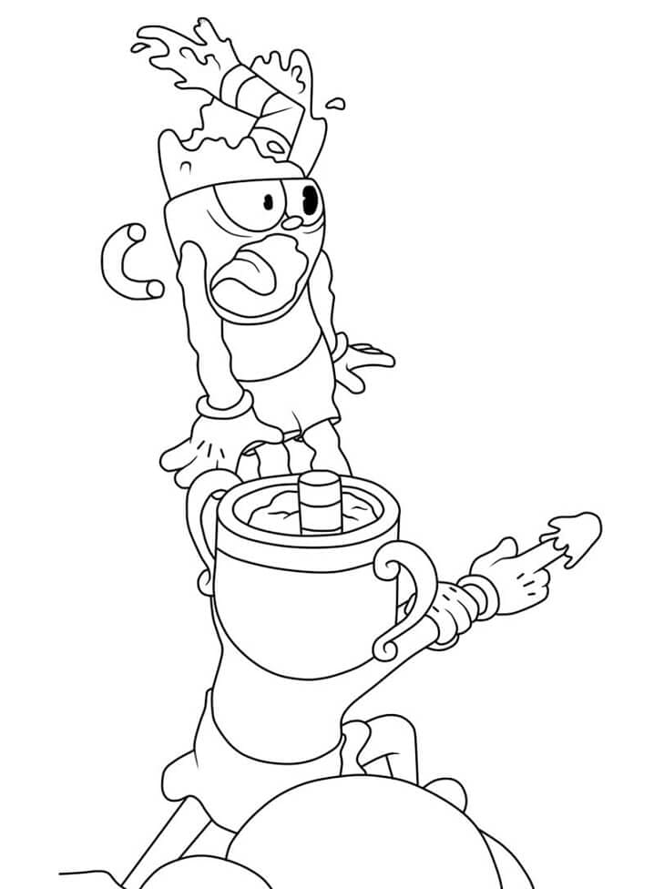 Cuphead Boss War Coloring Page
