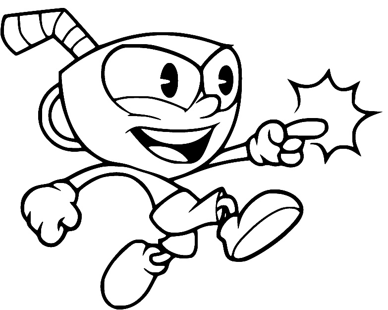 Cuphead Fights Coloring Page