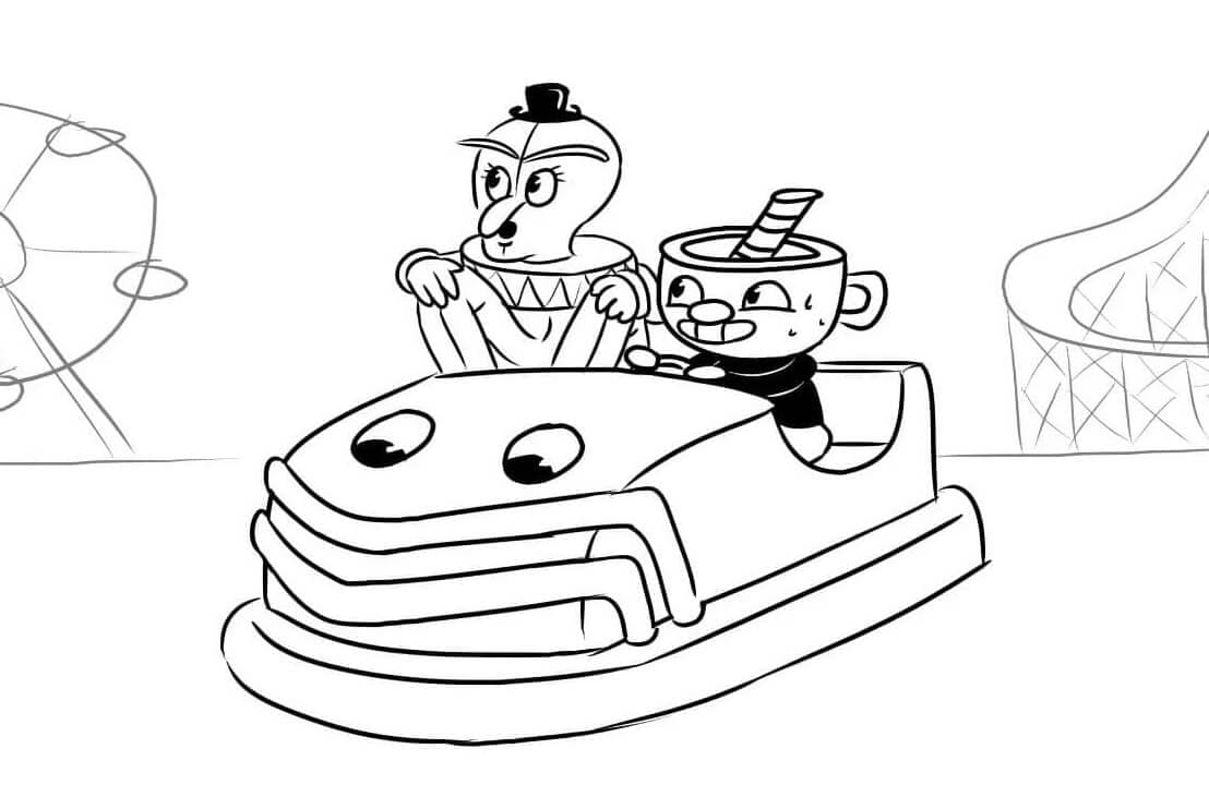 Cuphead Funny Coloring Page