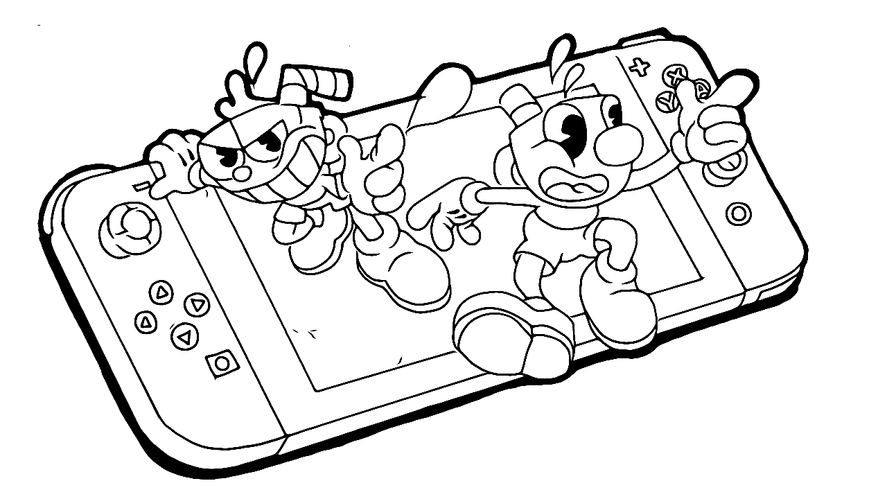 Cuphead to Print Coloring Page