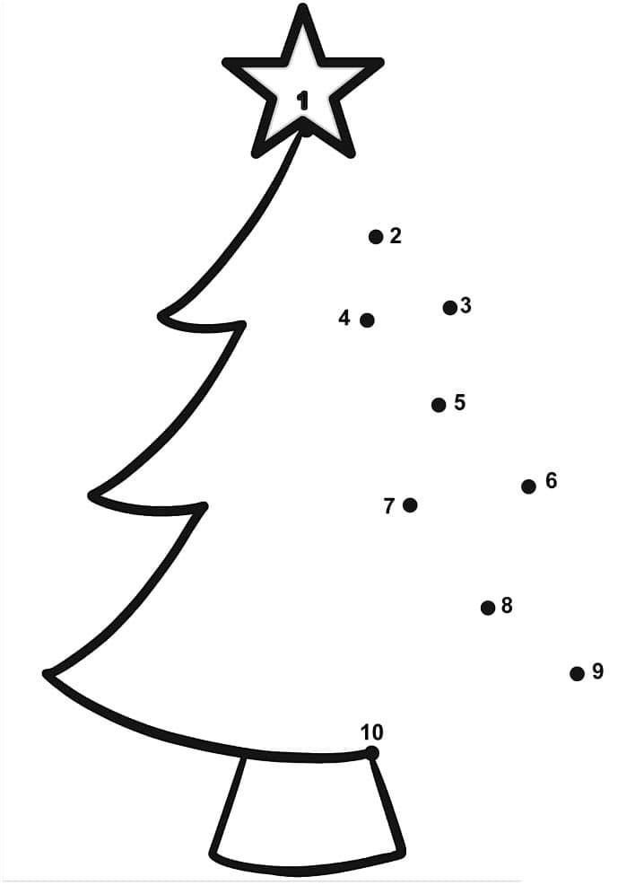 Easy Christmas Tree Dot To Dots