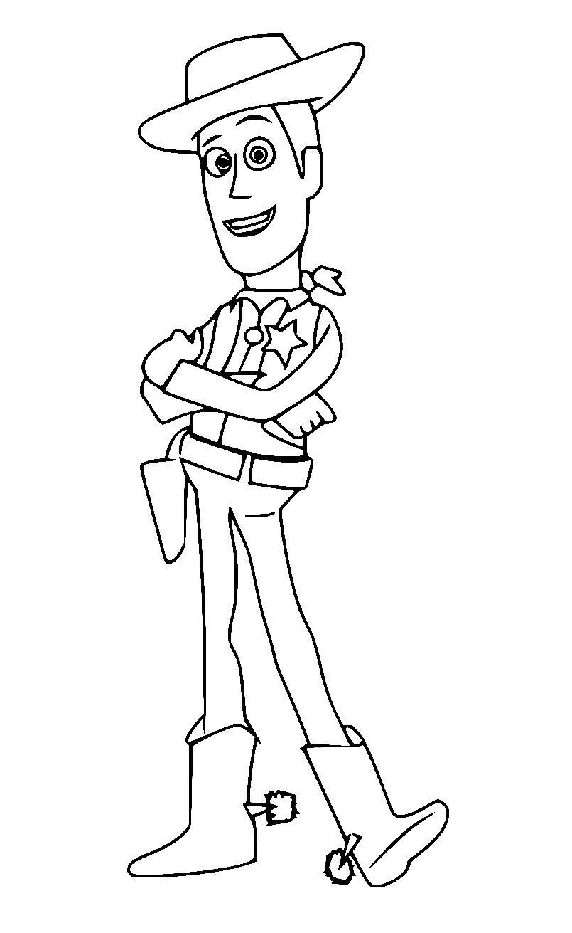 Easy Woody Printable Coloring Page