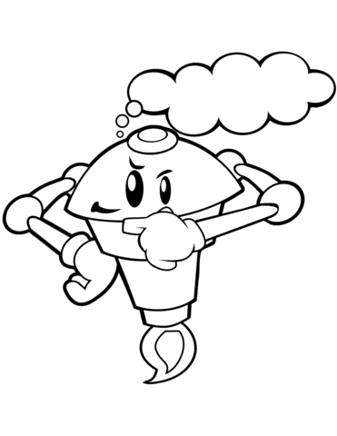 Funny Rocket Image Coloring Page