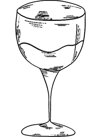 Glass Of Wine Printable Coloring Page