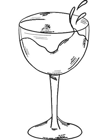 Glass Of Wine Coloring Page