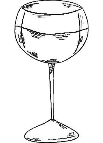 Glass Wine Printable For Kids Coloring Page