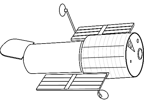 Hubble Telescope Image For Kids Coloring Page
