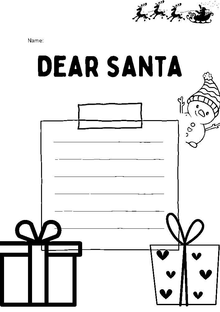 Image Of Letter Santa Coloring Page