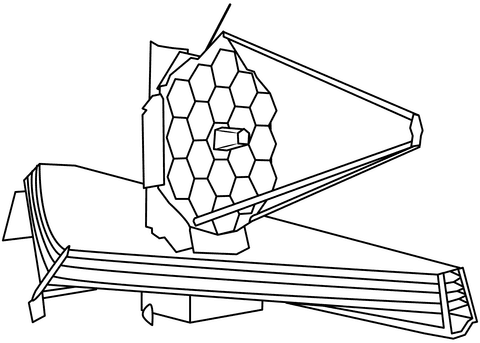 James Webb Space Telescope For Kids Coloring Page