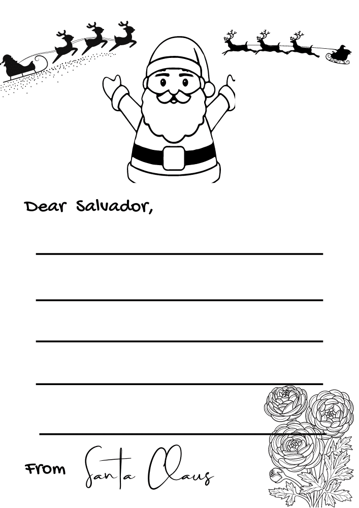 Letter From Santa Coloring Page