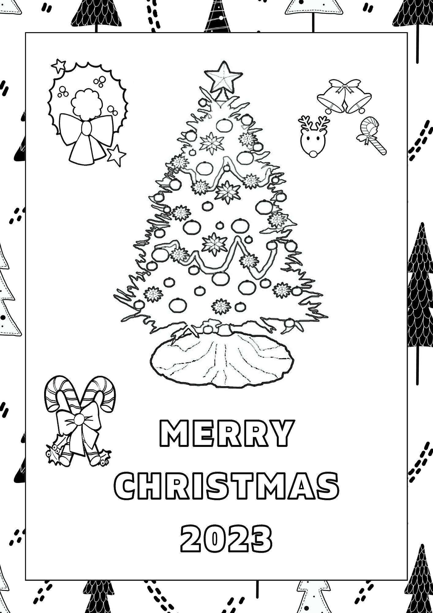 Merry Christmas Printable Coloring Page