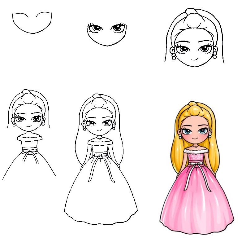 Princess Barbie Drawing