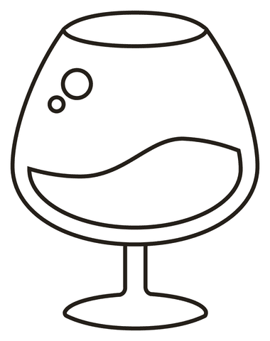 Red Wine Glass Image For Children Coloring Page