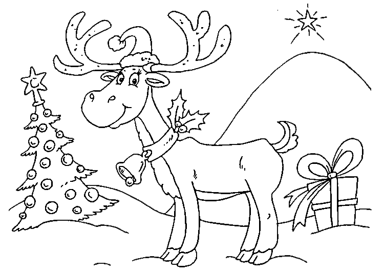 Reindeer Picture Coloring Page