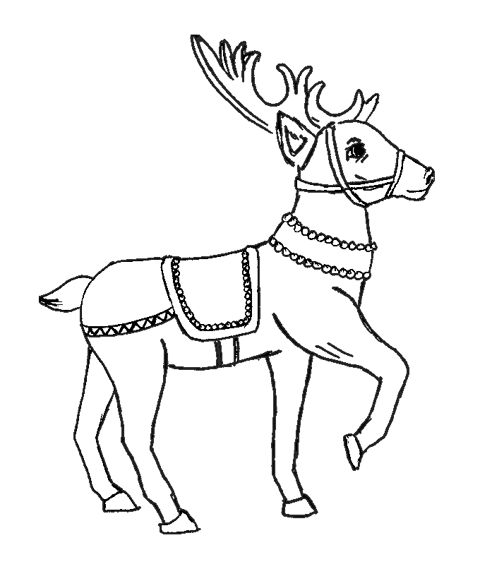Reindeer Printable For Kids Coloring Page