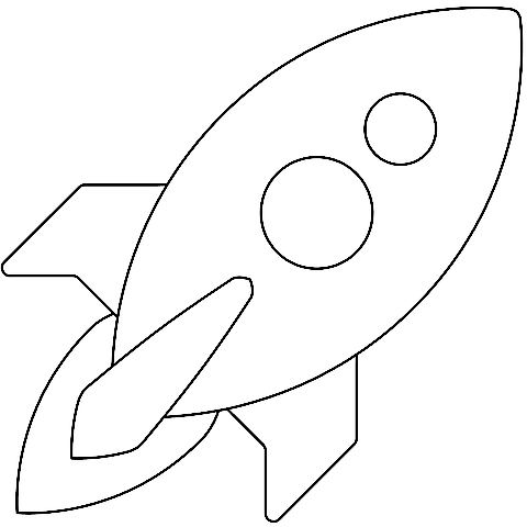 Rocket Emoji Picture Coloring Page