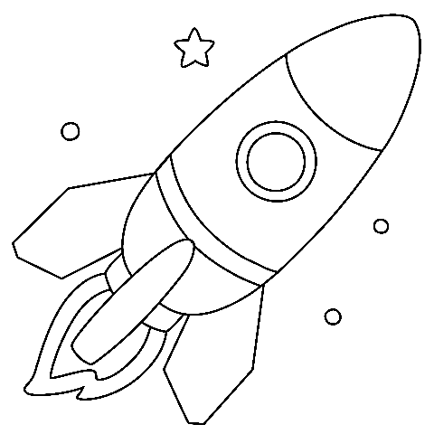 Rocket Emoji Coloring Page