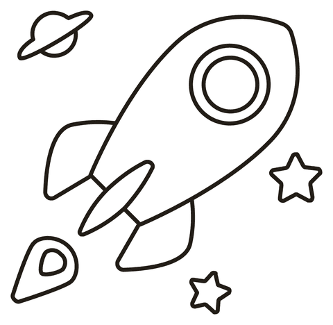 Rocket Image For Children Coloring Page