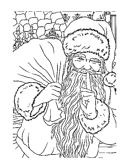 Saint Nickolas Winking Printable Image Coloring Page