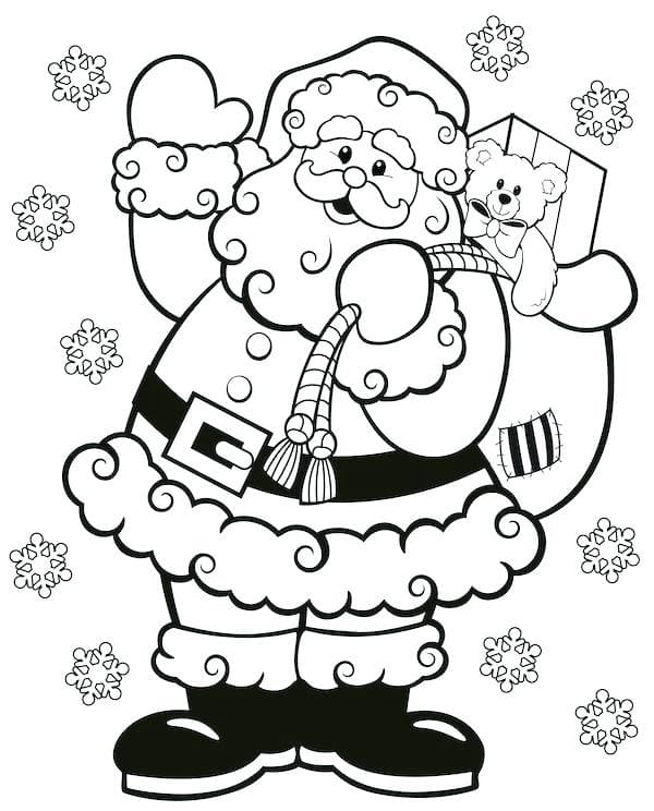 Santa Christmas For Children Coloring Page