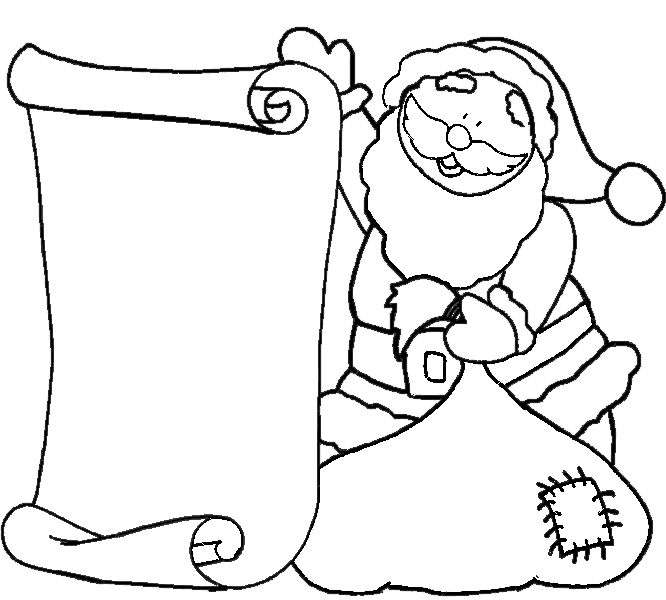 Santa Image For Children Coloring Page