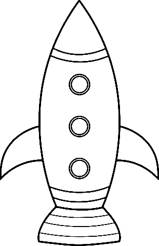 Simple Rocket Image For Children Coloring Page