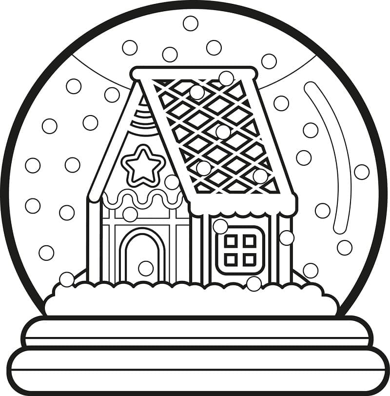 Snow Globe For Christmas Coloring Page