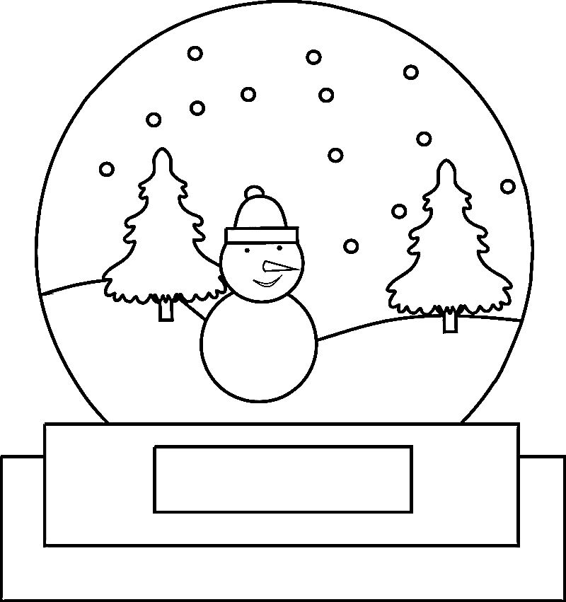 Snow Globe With Snowman Printable Coloring Page
