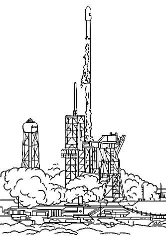 SpaceX Falcon Coloring Page