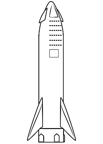 SpaceX Starship For Kids Coloring Page