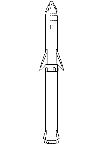 SpaceX Starship With Booster Coloring Page