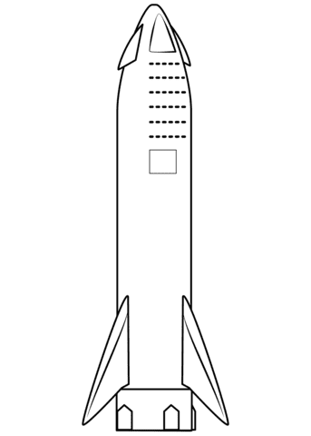 SpaceX Starship Coloring Page