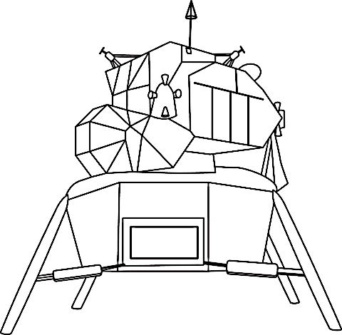 Spaceship For Children Coloring Page