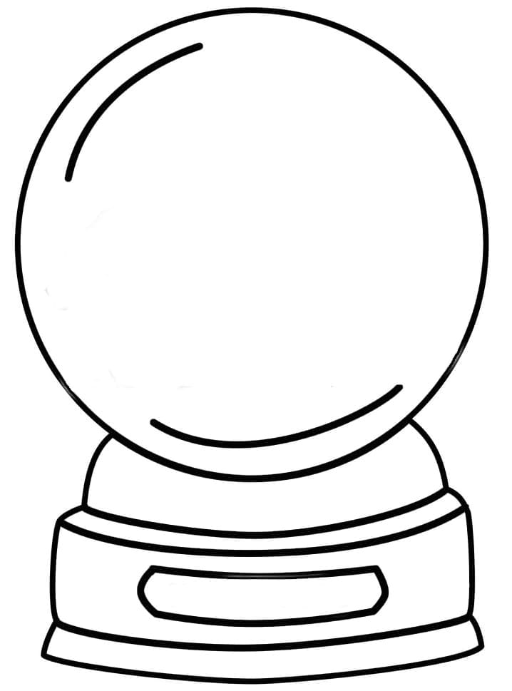Very Easy Snow Globe Coloring Page