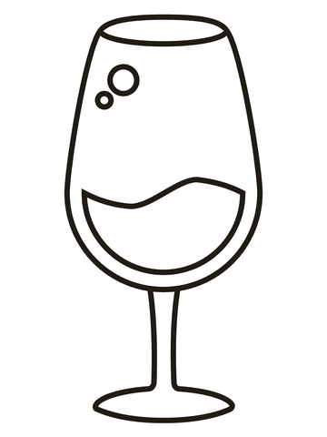 White Wine Glass Picture Coloring Page