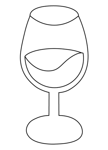 Wine Glass Emoji For Children Coloring Page