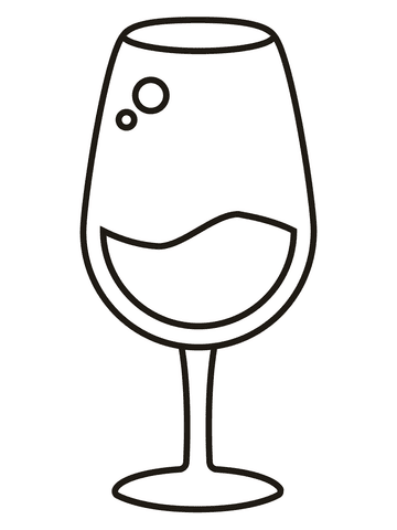 Wine Glass For Kids Coloring Page