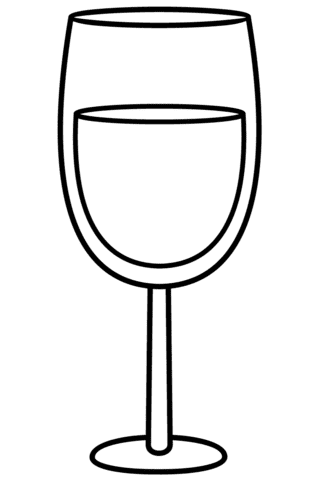 Wine Glass Image For Children Coloring Page