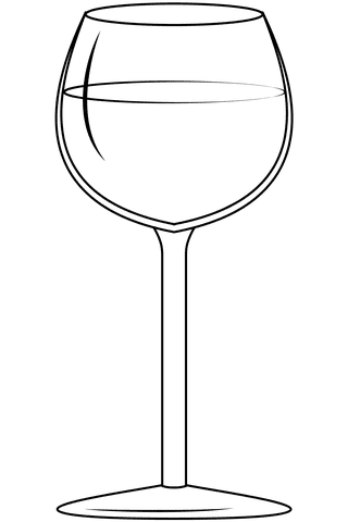 Wine Glass Image Coloring Page