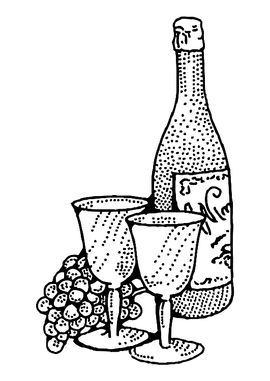 Wine Glass Merry Christmas Coloring Page