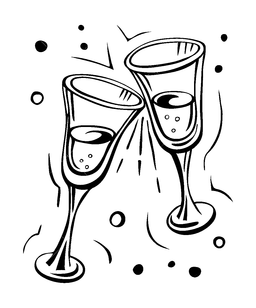 Wine Glass Printable For Children Coloring Page