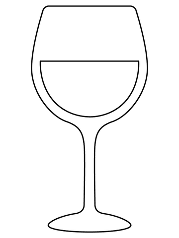 Wine Glass Sweet Coloring Page
