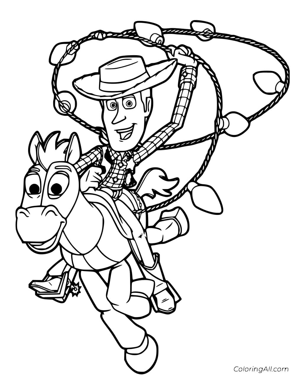 Woody Holds Bulbs Coloring Page