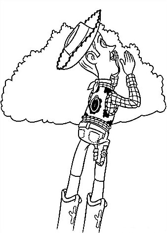 Woody Sheriff And A cloud Coloring Page