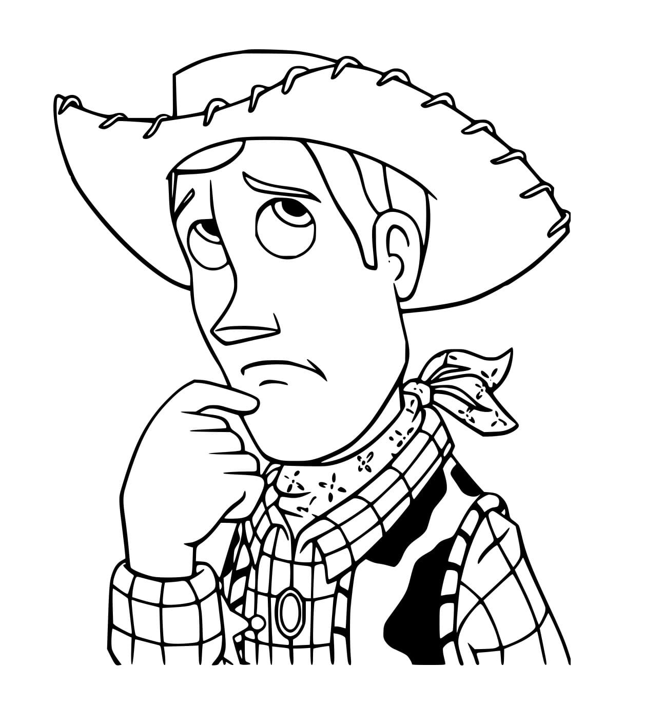 Woody Thinking Coloring Page