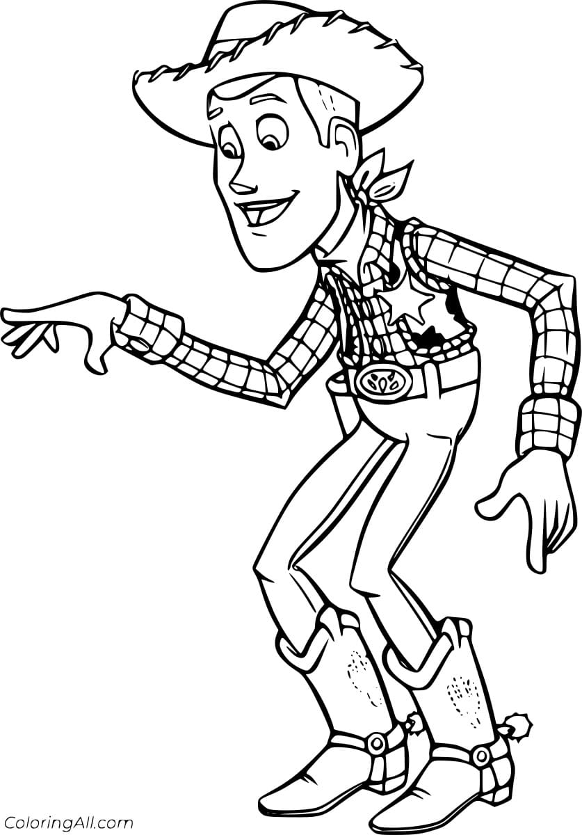 Woody Vintage Cowboy Free Printable Coloring Page