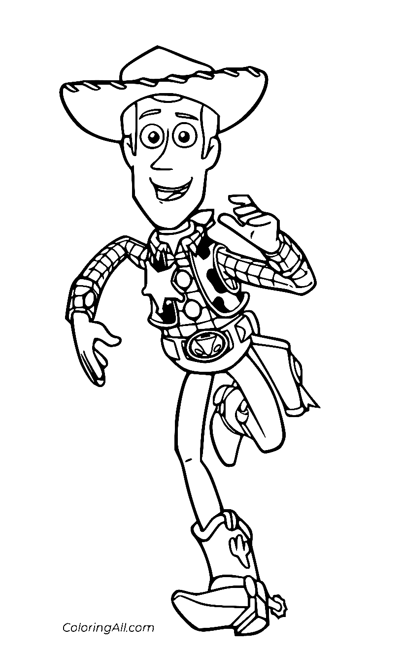 Woody Walking For Kids Coloring Page